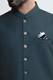 Dark Green Shalwar Kameez with Waistcoat