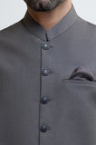 Dark Grey Shalwar Kameez with Waistcoat