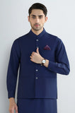 Royal Blue Shalwar Kameez with Waistcoat