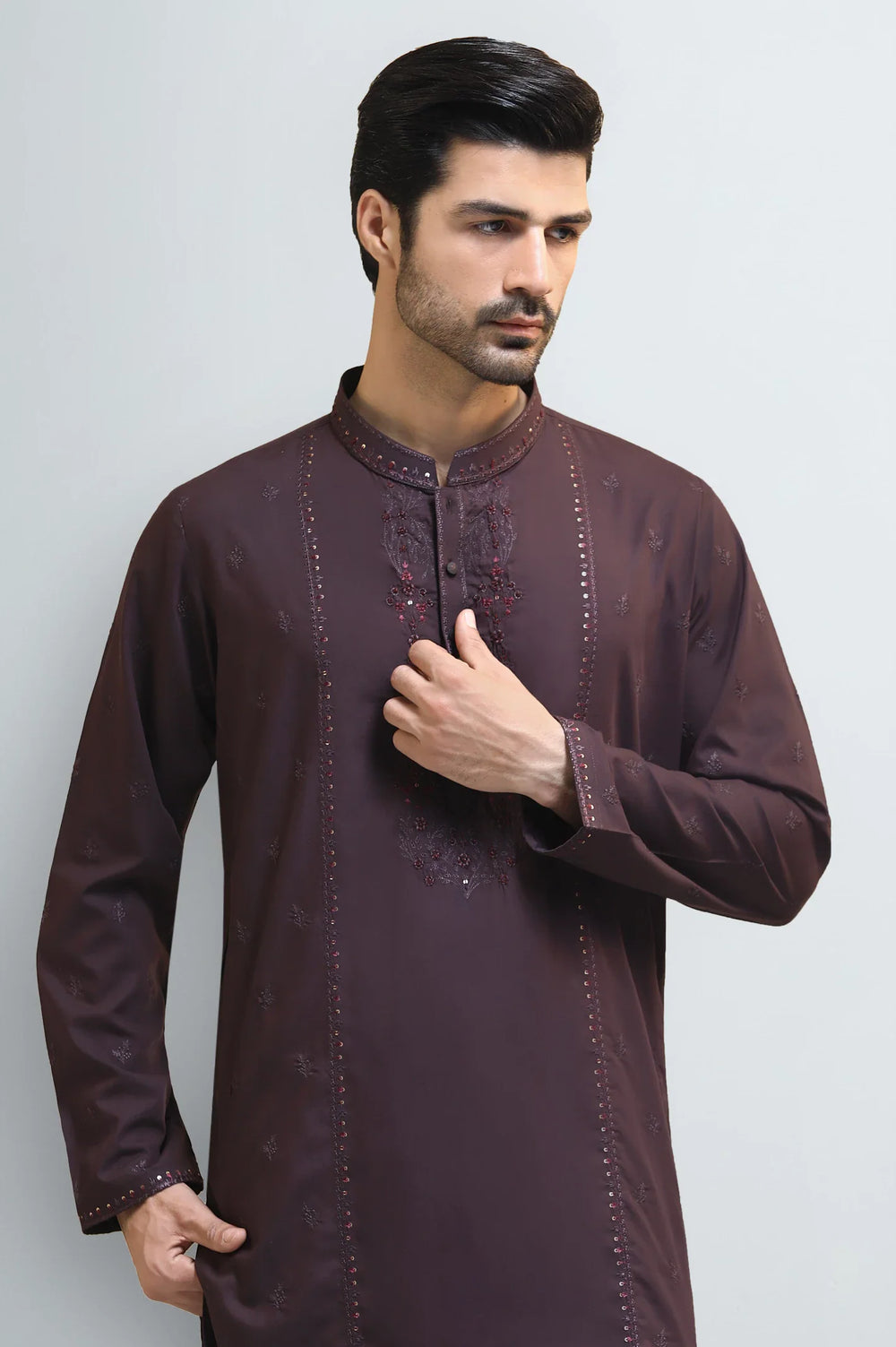 Bargundy Wash & Wear Kurta Pajama