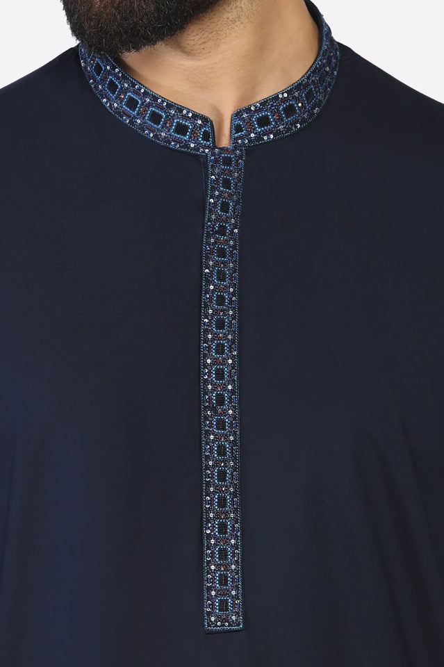 Navy Blue Wash & Wear Shalwar Kameez
