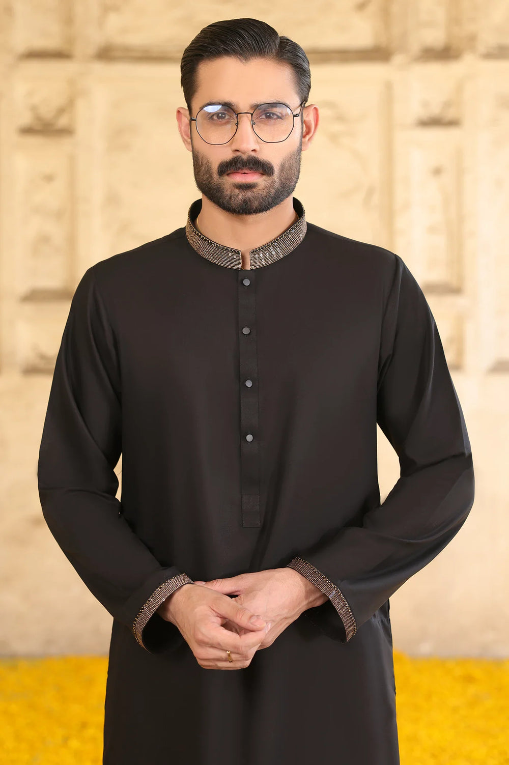 Black Wash & Wear Kurta Pajama