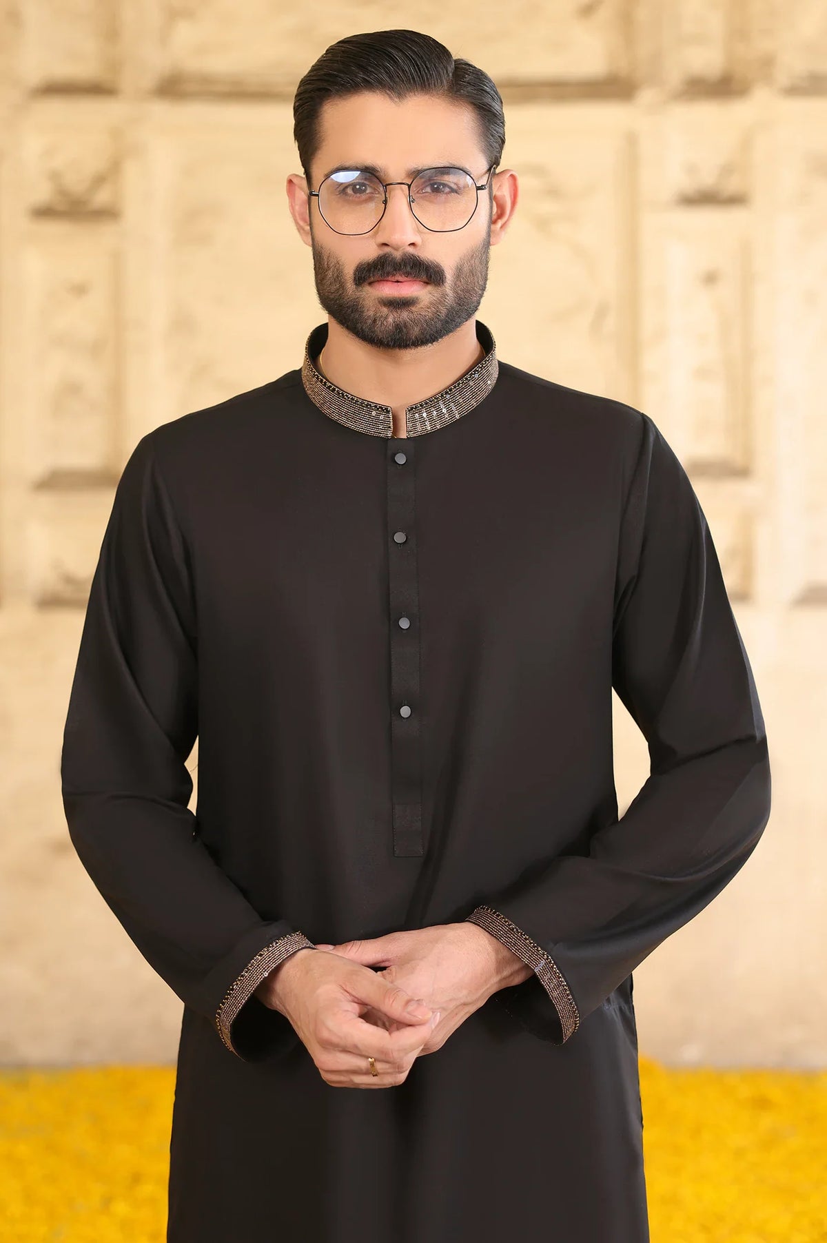 Black Wash & Wear Kurta Pajama