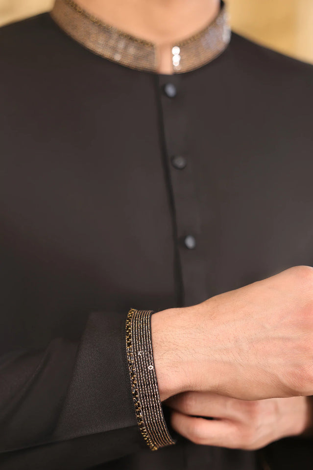 Black Wash & Wear Kurta Pajama