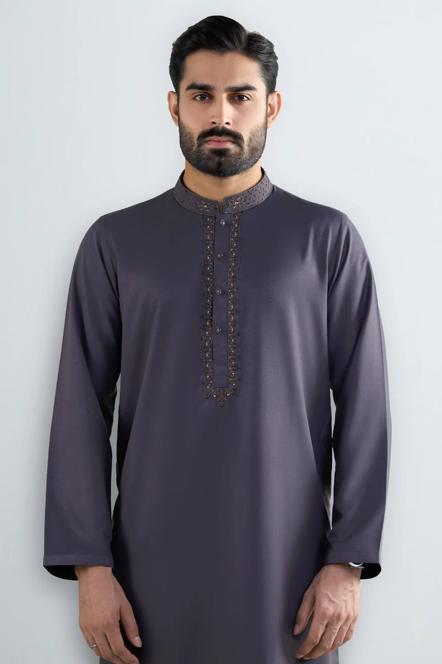 Brown Wash & Wear Kurta Pajama