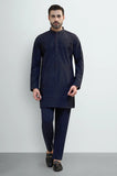 Navy Blue Wash & Wear Kurta Pajama