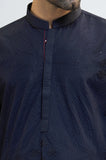Navy Blue Wash & Wear Kurta Pajama