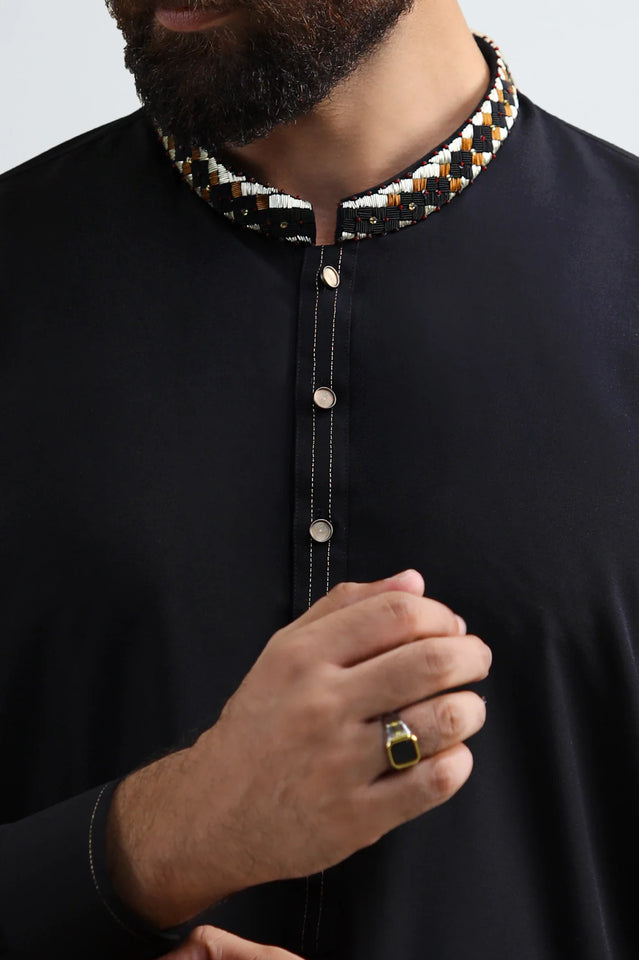Black Wash & Wear Shalwar Kameez