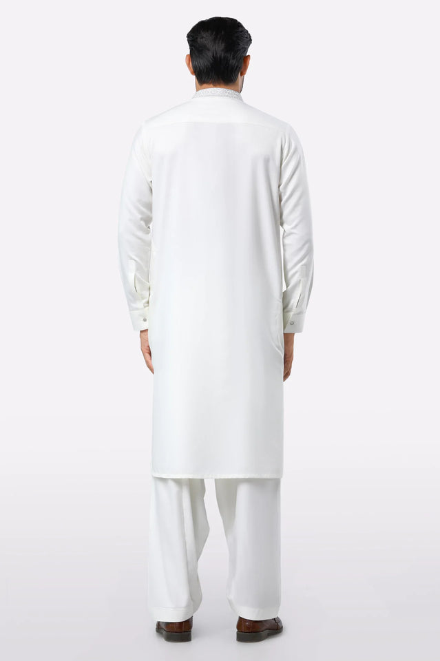 Off White Wash & Wear Shalwar Kameez