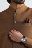 Light Brown Shalwar Kameez With Waistcoat