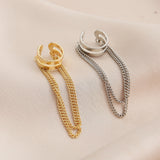 Fashion Double Metal Chain Tassel Earrings
