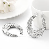 Fashion Personality Wheat Pattern Oval Earrings