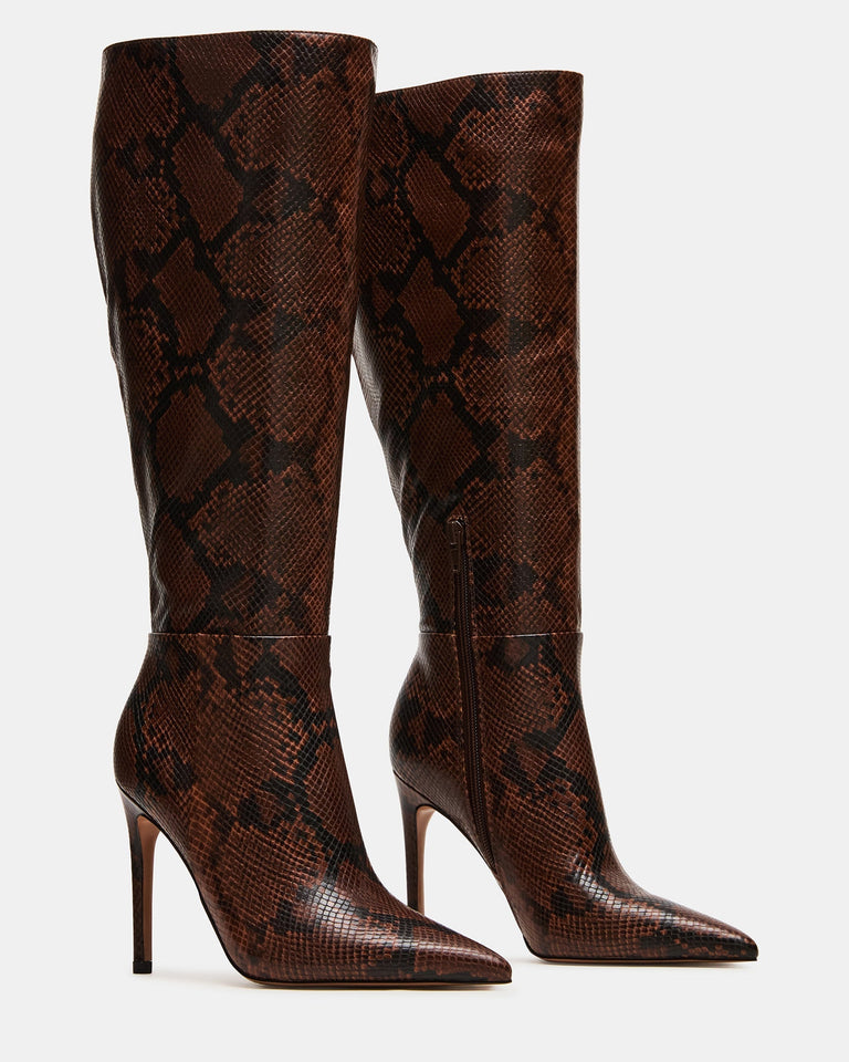 NITRO BROWN SNAKE WIDE CALF