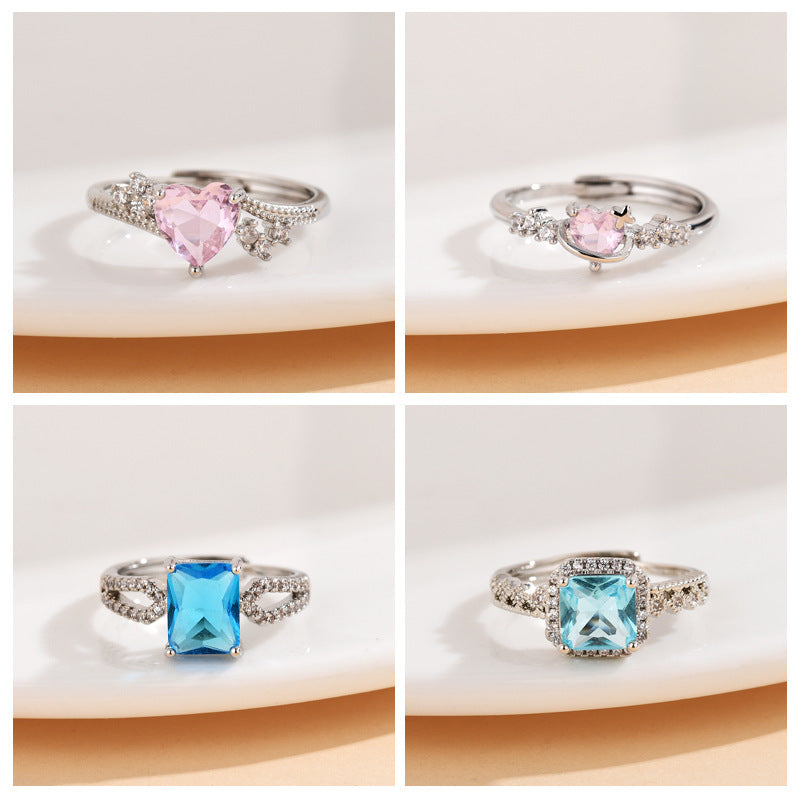 Niche High-grade Trendy Micro-inlaid Open Ring