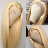 Medium Long Straight Hair Dyed Headgear Golden Synthetic Wigs