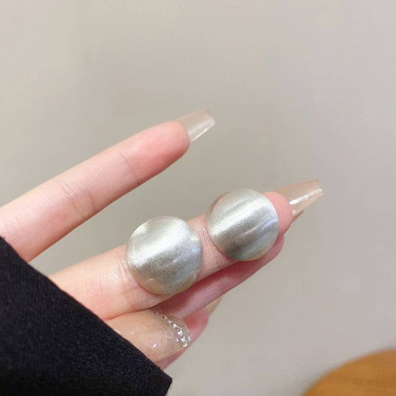 Silver Needle Retro Geometric Metal Earrings Female Niche Temperament